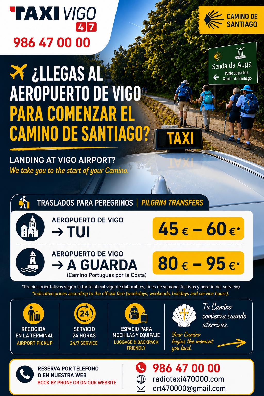 Taxi Vigo 47 - Traslados Camino de Santiago desde el Aeropuerto de Vigo