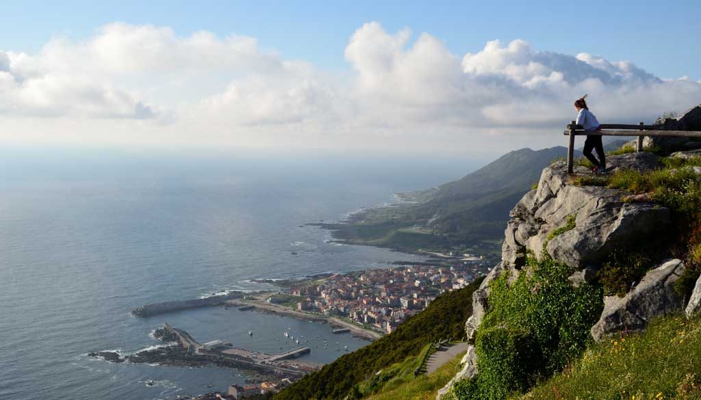 Vistas desde el Monte Santa Trega hacia la desembocadura del Miño y el Atlántico